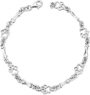 Schmuck-Elfe Silberarmband Tierfreunde Pfote & Knochen, 925 Silber