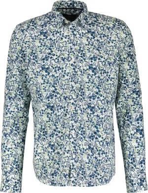 LERROS Langarmhemd "LERROS Floral-bedrucktes Herrenhemd mit Stretchanteil"