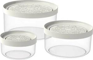 meberg Frischhaltedose 3er Set Schüsseln mit Deckel Schüsselset stapelbar, Kunststoff, (Kunststoffschüsseln Gefrierboxen, 6-tlg., Aufbewahrungsboxen, Küchenbehälter), für Mikrowelle und Gefrierschrank