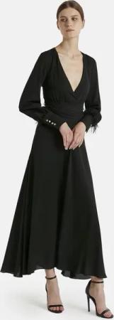 Nicowa Abendkleid FALONICA (1-tlg) mit Federbesatz am Ärmel