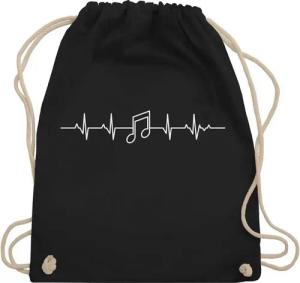 Shirtracer Turnbeutel Herzschlag Musik Note, Symbol und Zeichen Outfit