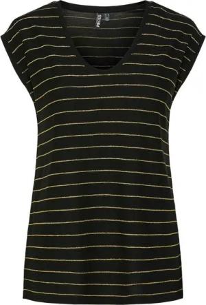 pieces T-Shirt PC BILLO mit Glitzerstreifen