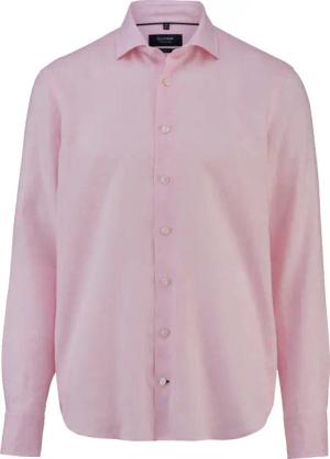 OLYMP SIGNATURE Casual, Premium Leinenhemd, tailored fit, Rosa, Kent, 38
