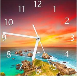 Wallario Wanduhr Himmel am Abend (Glasuhr)