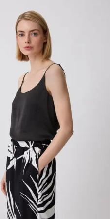 Comma Shirttop Top aus schimmerndem Jersey-Piqué