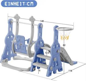 XDeer Rutsche Rutsche für Kinder 4In1Kinderrutsche Schaukel Basketballständer, Kletterleiter,Schaukel Rutsche Gartenrutsche für In- und Outdoor