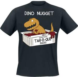 Goodie Two Sleeves T-Shirt - Dino Nugget - M bis 3XL - für Männer - Größe XL - schwarz