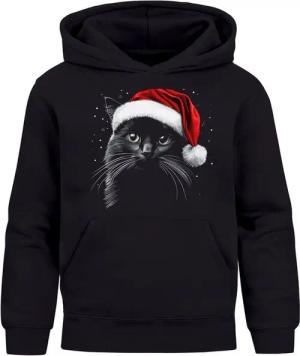 MoonWorks Hoodie Kinder Hoodie Jungen Weihnnachten Santa Katze Xmas Outfit Lustig