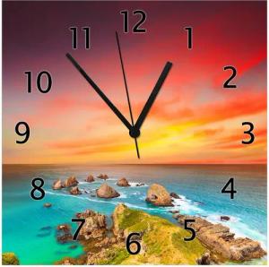 Wallario Wanduhr Himmel am Abend (Glasuhr)