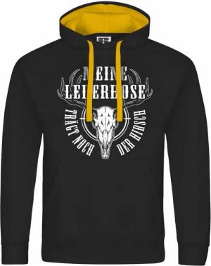deinshirt Kapuzenpullover Herren Kapuzenpullover Meine Lederhose trägt noch der Hirsch Mit Print Motiv, Grafik