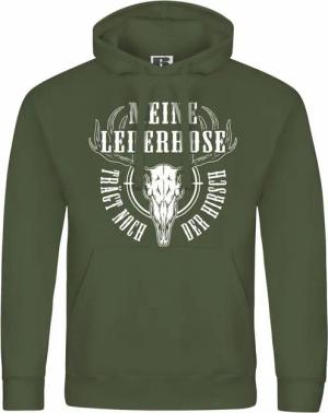 deinshirt Kapuzenpullover Herren Kapuzenpullover Meine Lederhose trägt noch der Hirsch Mit Print Motiv, Grafik