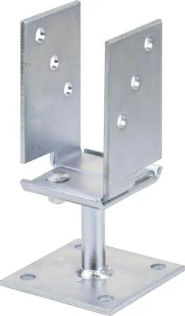 Alberts U-Pfostenträger, (Set, 3 St.), galvanisch verzinkt, dickschichtpassiviert, Breite 71 - 131 mm