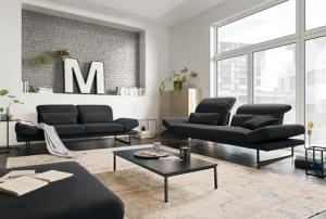 3C Candy 2-Sitzer "Mallow Designsofa mit Komfortfunktionen, modern und bequem,", Verstellbare Armlehne und Kopfteil, manuelle Sitztiefenverstellung