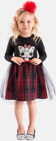 Denokids Sommerkleid Red Ribbon (2-tlg) mit Katzenaufdruck