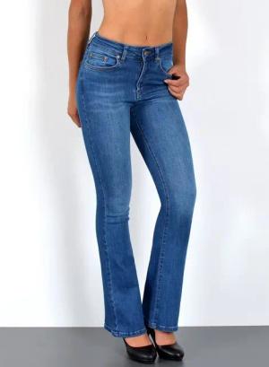 ESRA Bootcut-Jeans Bootcut Jeans Damen High Waist Stretch Wide Leg Jeans bis Übergröße B1 Damen Bootcut Jeans High Waist Damen Schlaghose Jeans weites Bein Hose