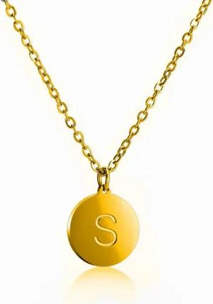Kim Johanson Kette mit Anhänger Buchstaben A-Z in Gold (1-tlg), Halskette mit verstellbarer Gesamtlänge