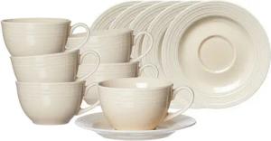 Ritzenhoff & Breker Tasse Levi Kaffeetassen mit Untertassen 220 ml 6er Set, Porzellan