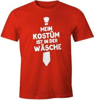 MoonWorks Print-Shirt Herren T-Shirt Mein Kostüm ist in der Wäsche Fasching Faschings-Shirt Fun-Shirt Moonworks® mit Print
