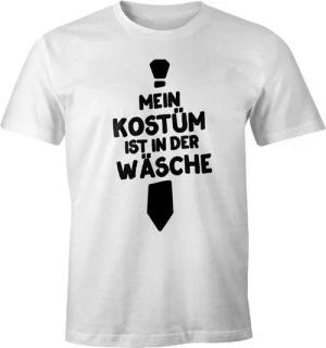 MoonWorks Print-Shirt Herren T-Shirt Mein Kostüm ist in der Wäsche Fasching Faschings-Shirt Fun-Shirt Moonworks® mit Print