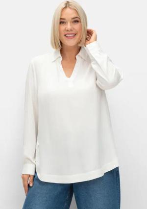 Sheego Twill-Tunika mit Hemdkragen und Kellerfalte hinten, ecru, Gr.50