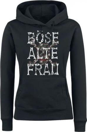 Sprüche Kapuzenpullover - Böse alte Frau - S bis XL - für Damen - Größe S - schwarz