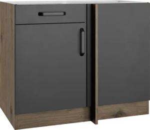wiho Küchen Eckunterschrank "Elba", Breite: 110 cm, mit Schubkasten und zusätzlichem Einlegeboden