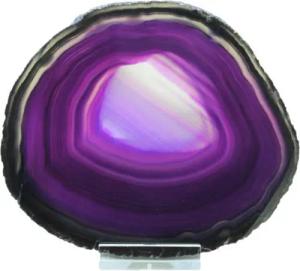 Steinfixx® Mineralstein Achatscheibe 7-8 cm mit Acrylständer I beidseitig poliert, (lila, rot, grün, blau, schwarz oder braun, 1-St., Brasilien), Blickfang I Heilstein