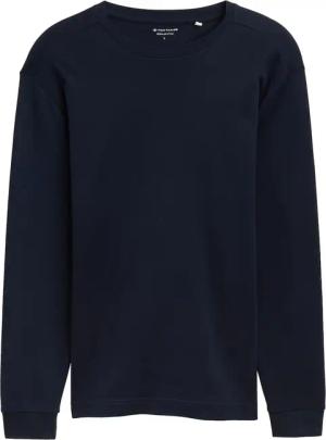 TOM TAILOR Herren Langarmshirt aus Baumwolle, blau, Uni, Gr. XXXL