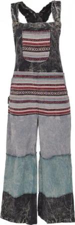 Guru-Shop Relaxhose Patchwork Latzhose, Japan Style, Boho Hose -.. alternative Bekleidung
