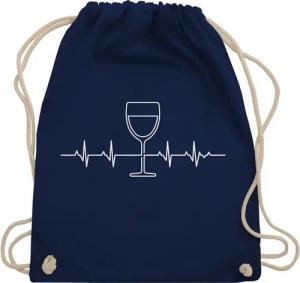 Shirtracer Turnbeutel Herzschlag Wein Vino Weinliebhaber, Symbol und Zeichen Outfit