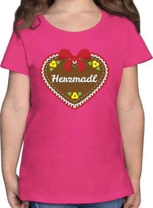 Shirtracer T-Shirt Herzmadl Lebkuchenherz Rot Mode für Oktoberfest Kinder Outfit