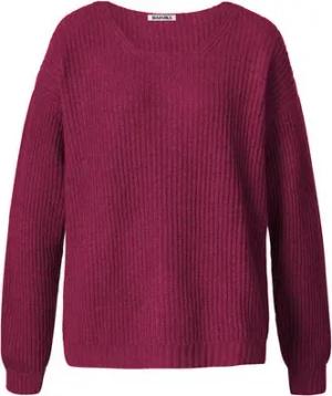 DAINIKA Wollpullover Warmer Damen Strickpullover aus Yakwolle mit Bündchen und Rippenmuster Wollpullover mit eckigem Rundhalsausschnitt
