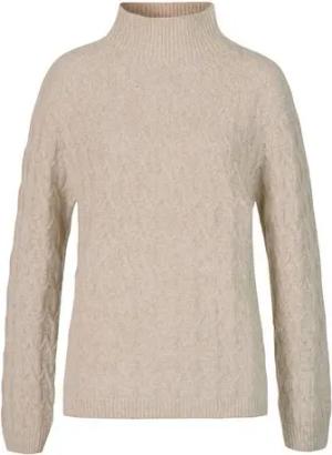 DAINIKA Kaschmirpullover Gestrickter Damen Kaschmirpullover mit Merinoanteil und Zopfmuster Warmweicher Damen Wollpullover für kalte Tage