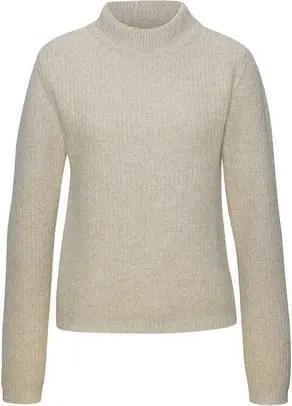 DAINIKA Kaschmirpullover Feiner Damen Kaschmirpullover mit Merinoanteil und Stehbund-Kragen Weicher Rippenstrickpullover für elegante Outfits