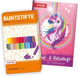 Roth Malvorlage Roth Ausmal-Set + Buntstifte, Einhornportrait