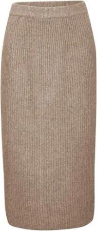 DAINIKA Strickrock Langer Damen Wollrock aus Yakwolle mit Rippmuster und Bündchen Weicher Rippstrickrock für stilbewusste Outfits