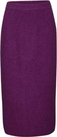 DAINIKA Strickrock Langer Damen Wollrock aus Yakwolle mit Rippmuster und Bündchen Weicher Rippstrickrock für stilbewusste Outfits