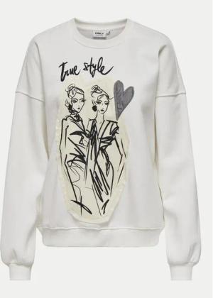 ONLY Sweatshirt Collie 15337366 Weiß Regular Fit