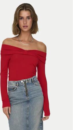 ONLY Bluse Fayola 15339435 Rot Slim Fit