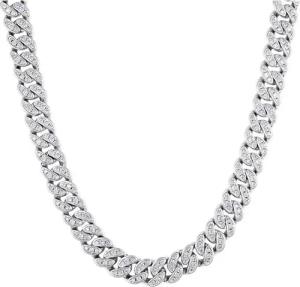 ICED STUFF Kette Diamond Cuban Link Weißgold