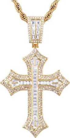 ICED STUFF Anhänger 2pac Cross Goldfarben