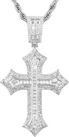 ICED STUFF Anhänger 2pac Cross Weißgold