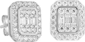 ICED STUFF Ohrringe Diamond Stud Baguette Weißgold