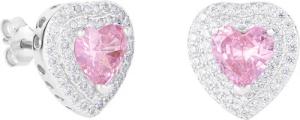 ICED STUFF Ohrringe Love Heart Pink Weißgold
