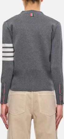 Thom Browne - Milano Classic V-Neck Grey Cardigan - Größe 42 - grau