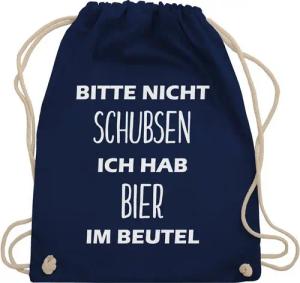 Shirtracer Turnbeutel Bitte nicht schubsen ich hab Bier im Beutel, Stoffbeutel Festival Outfit