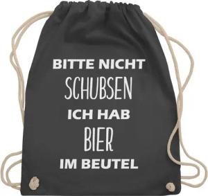 Shirtracer Turnbeutel Bitte nicht schubsen ich hab Bier im Beutel, Stoffbeutel Festival Outfit