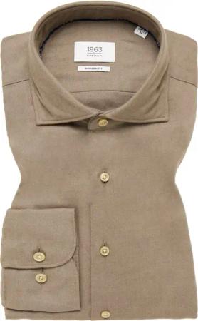 MODERN FIT Hemd in camel unifarben