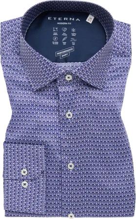 MODERN FIT Performance Shirt in dunkelblau bedruckt