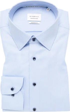 MODERN FIT Hemd in hellblau strukturiert
